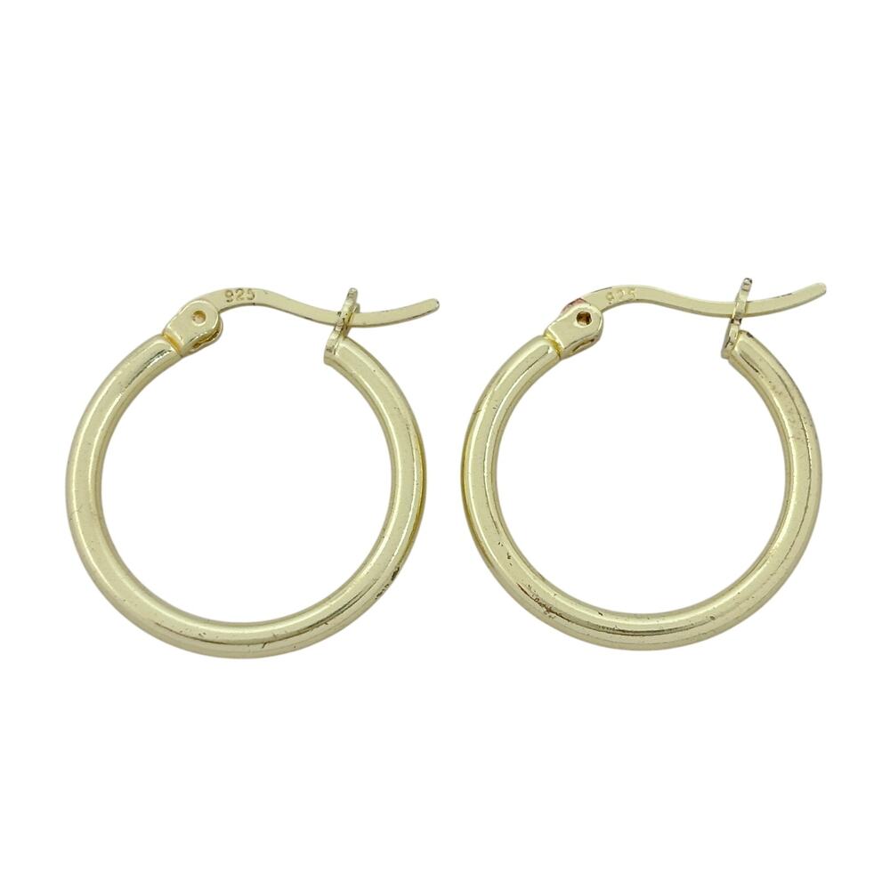 Vintage Gold-Tone Sterling Silver 925 Hoop Earrings